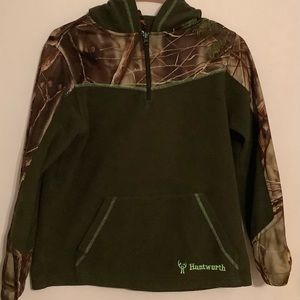 Huntworth Boys Medium fleece hoodie with camouflage